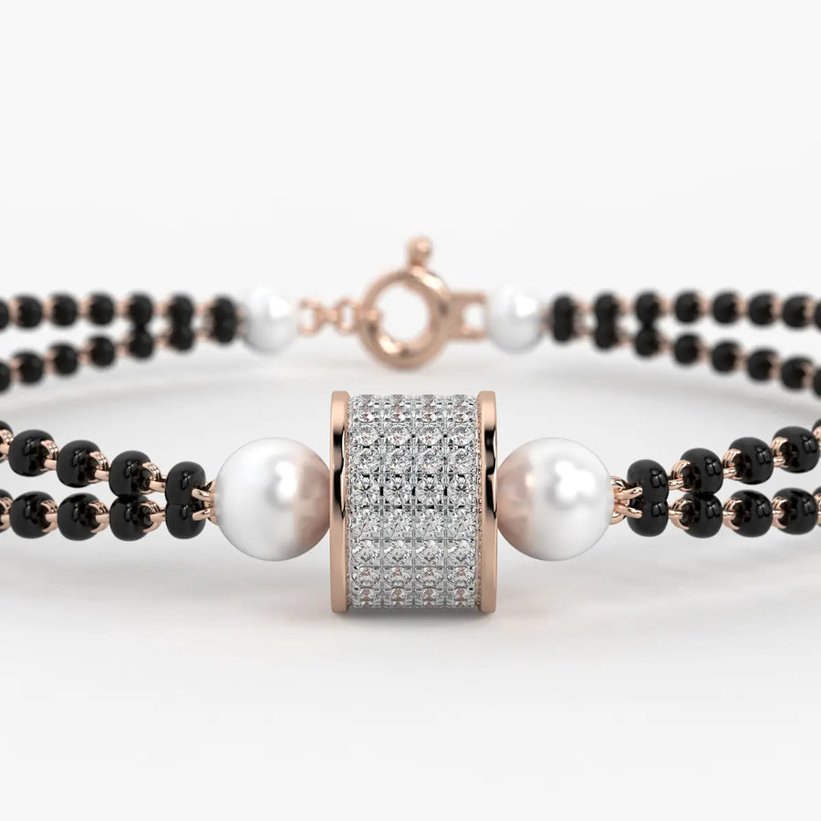 Diamond Cylindrical Mangalsutra Bracelet