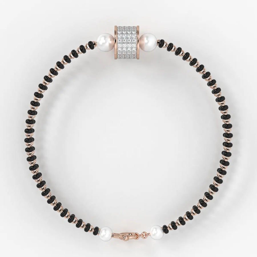 Diamond Cylindrical Mangalsutra Bracelet