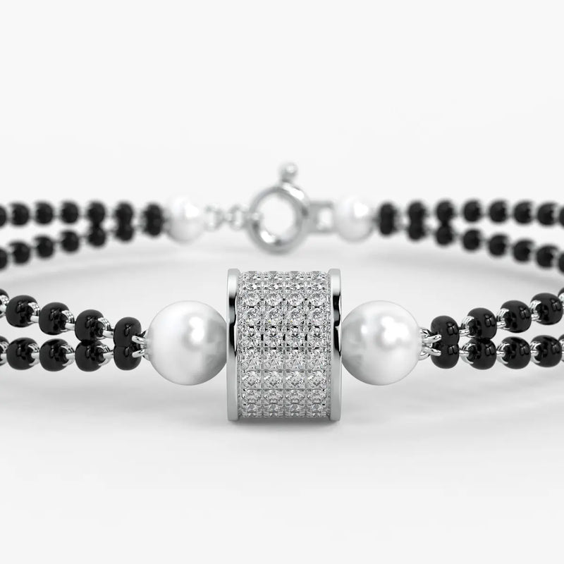 Diamond Cylindrical Mangalsutra Bracelet