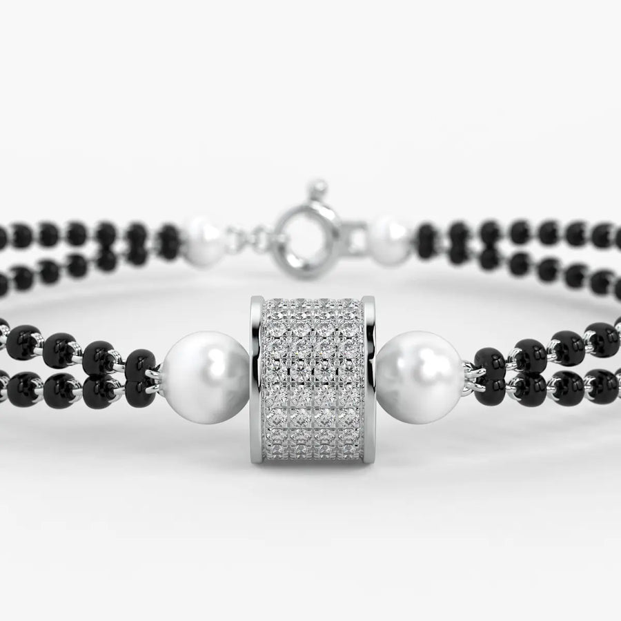 Diamond Cylindrical Mangalsutra Bracelet
