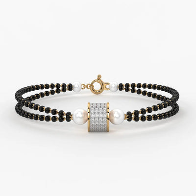Diamond Cylindrical Mangalsutra Bracelet