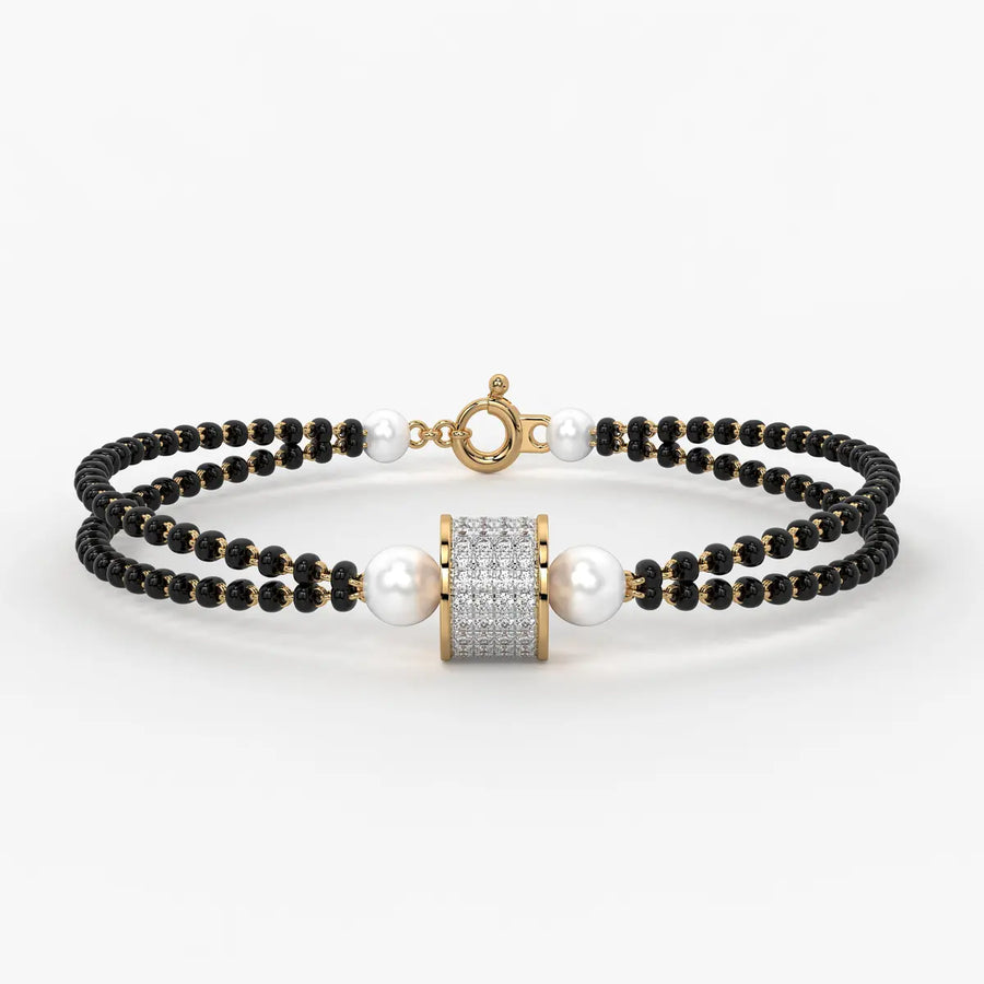 Diamond Cylindrical Mangalsutra Bracelet