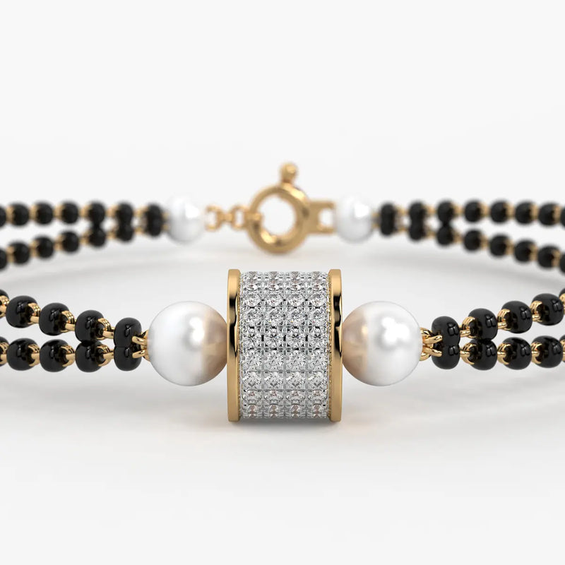 Diamond Cylindrical Mangalsutra Bracelet