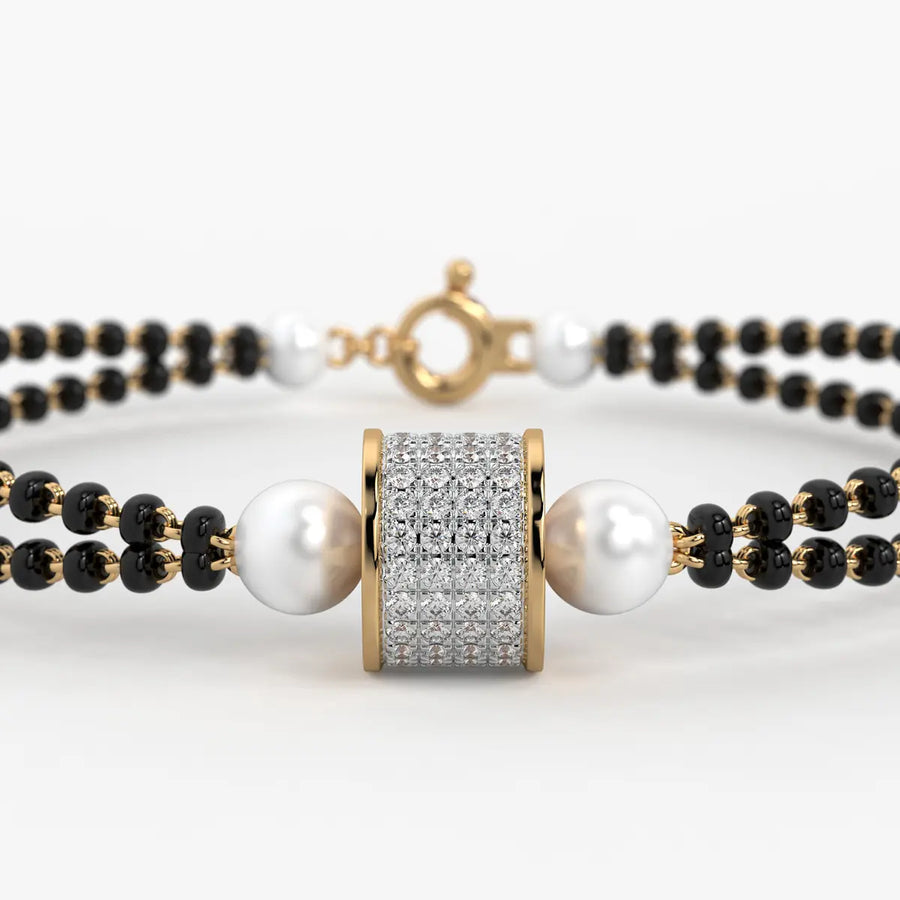 Diamond Cylindrical Mangalsutra Bracelet