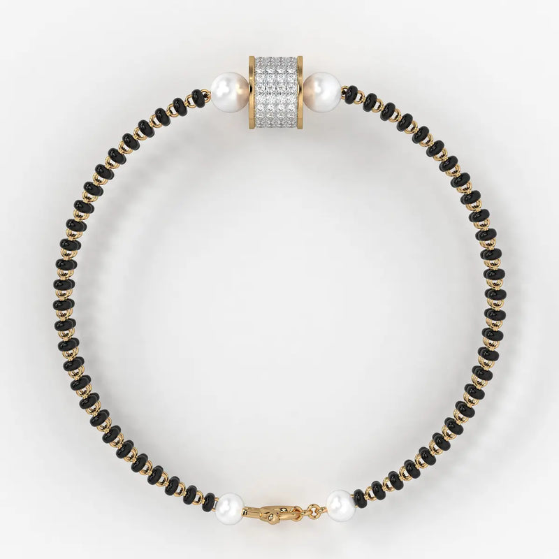 Diamond Cylindrical Mangalsutra Bracelet