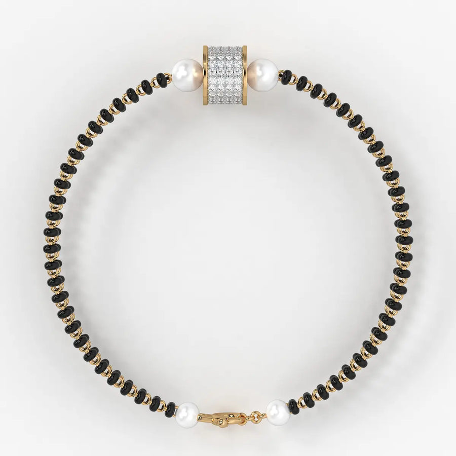Diamond Cylindrical Mangalsutra Bracelet