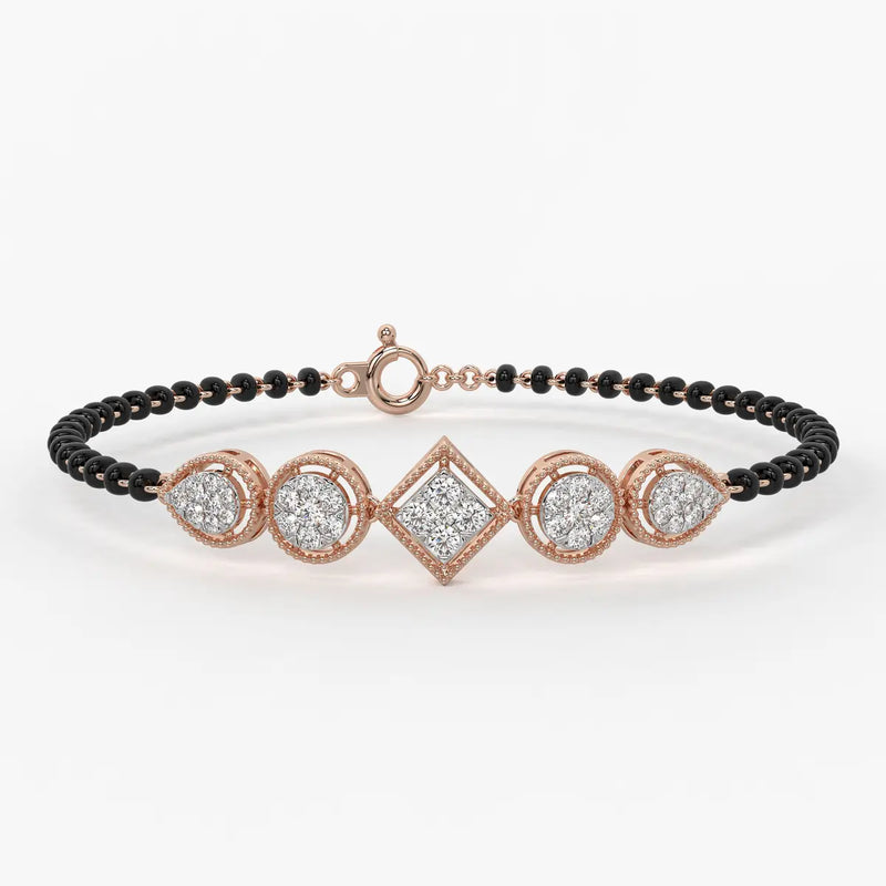 Teardrop and Square Mangalsutra Bracelet