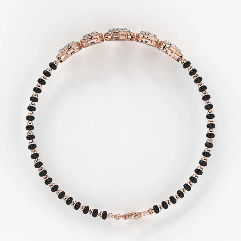 Teardrop and Square Mangalsutra Bracelet