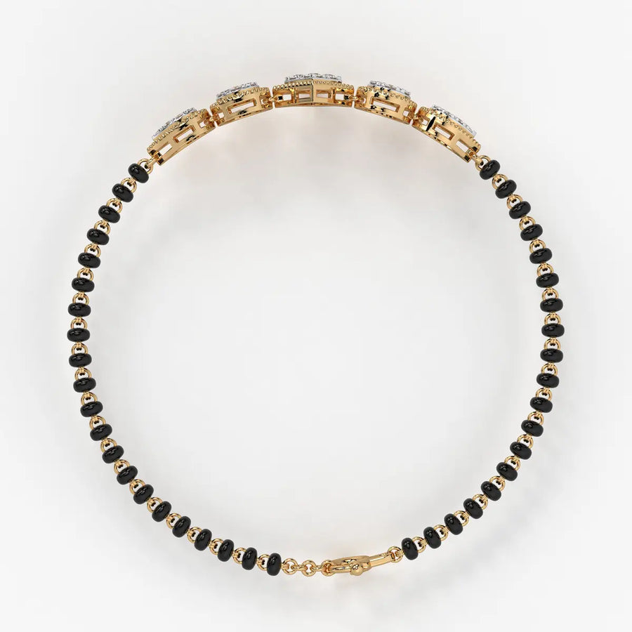 Teardrop and Square Mangalsutra Bracelet