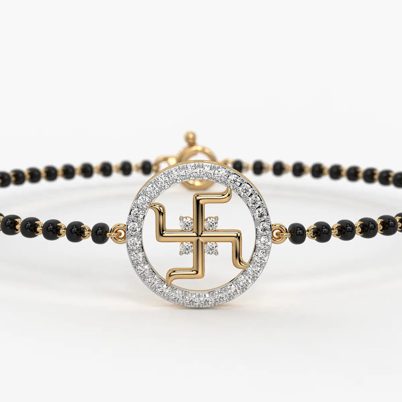 Auspicious Swastik Motif Mangalsutra Bracelet