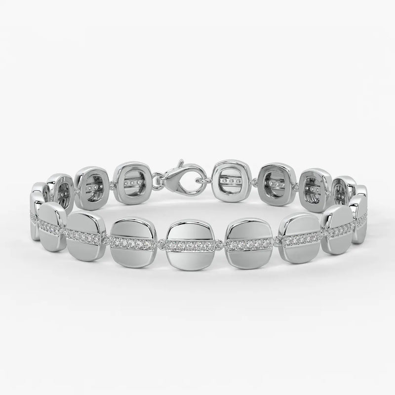 Rounded Square Link Bracelet