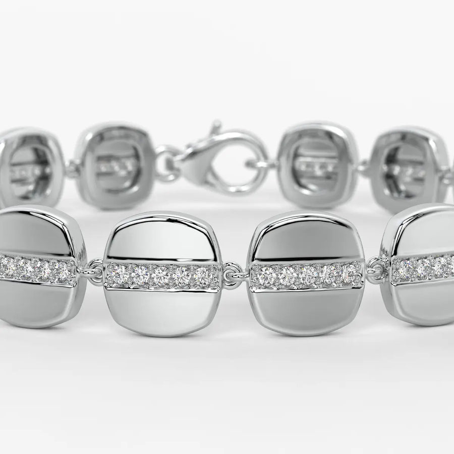 Rounded Square Link Bracelet