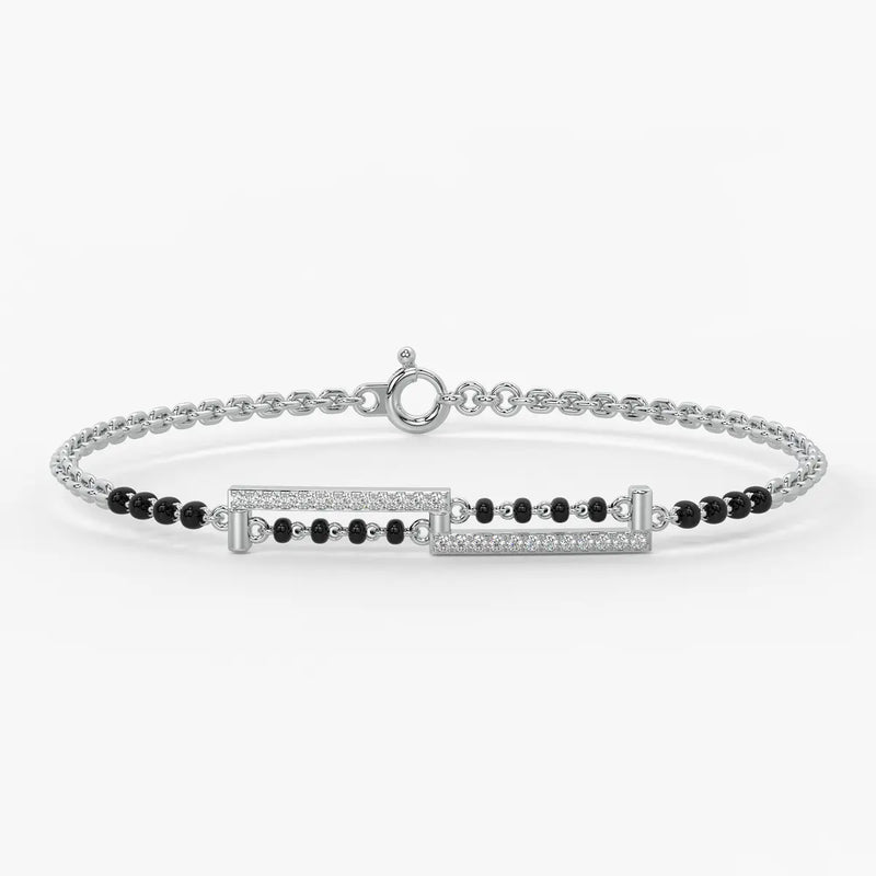 Sleek Linear Diamond Mangalsutra Bracelet