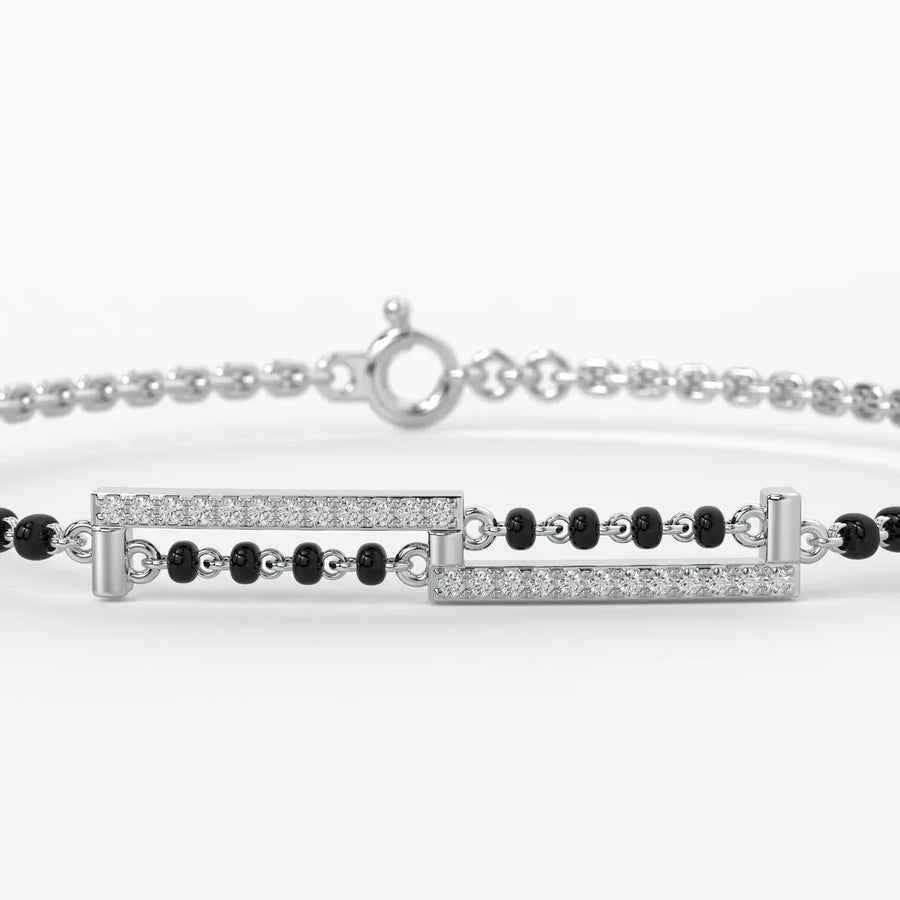 Sleek Linear Diamond Mangalsutra Bracelet