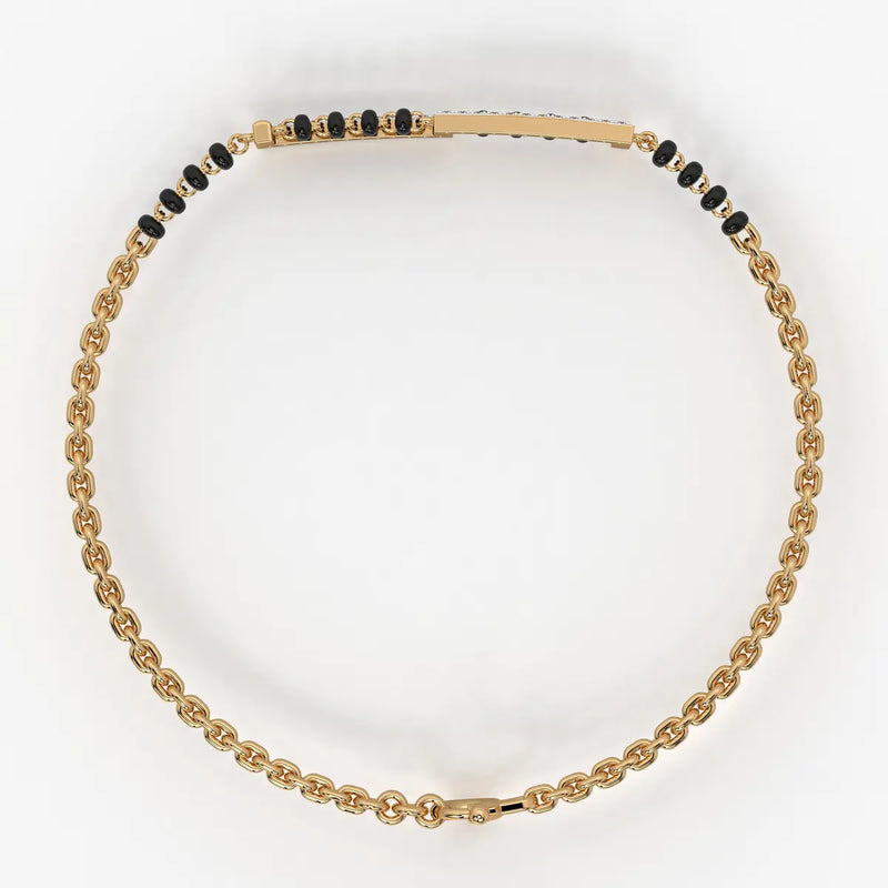 Sleek Linear Diamond Mangalsutra Bracelet
