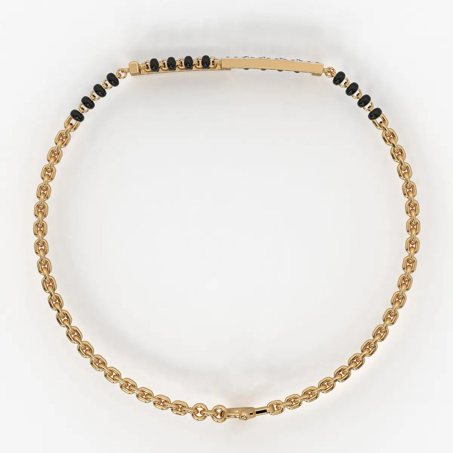 Sleek Linear Diamond Mangalsutra Bracelet