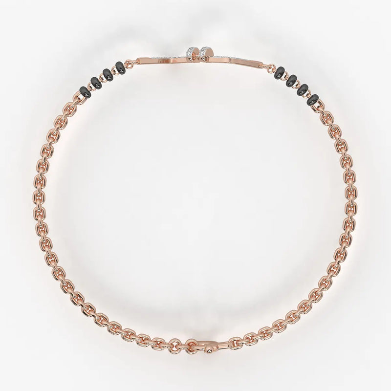 Twisted Diamond Curve Mangalsutra Bracelet