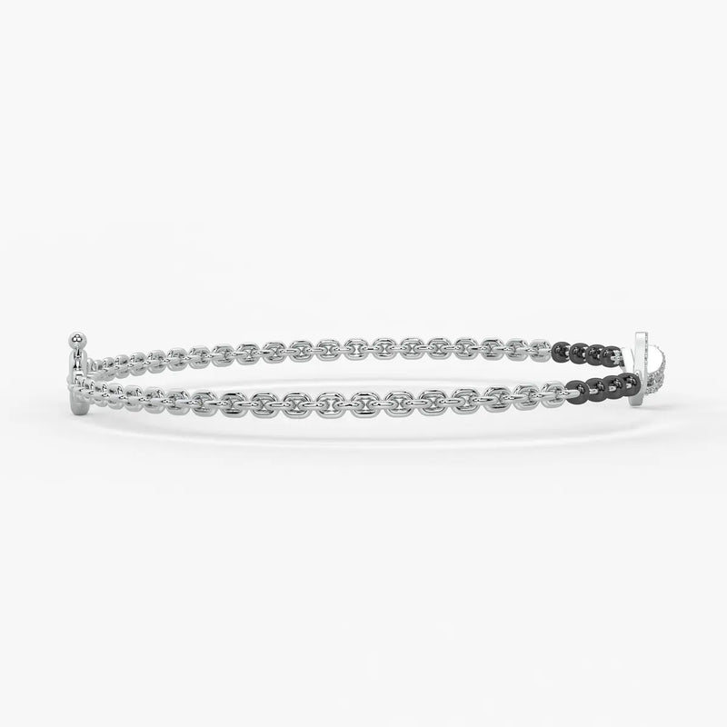Twisted Diamond Curve Mangalsutra Bracelet