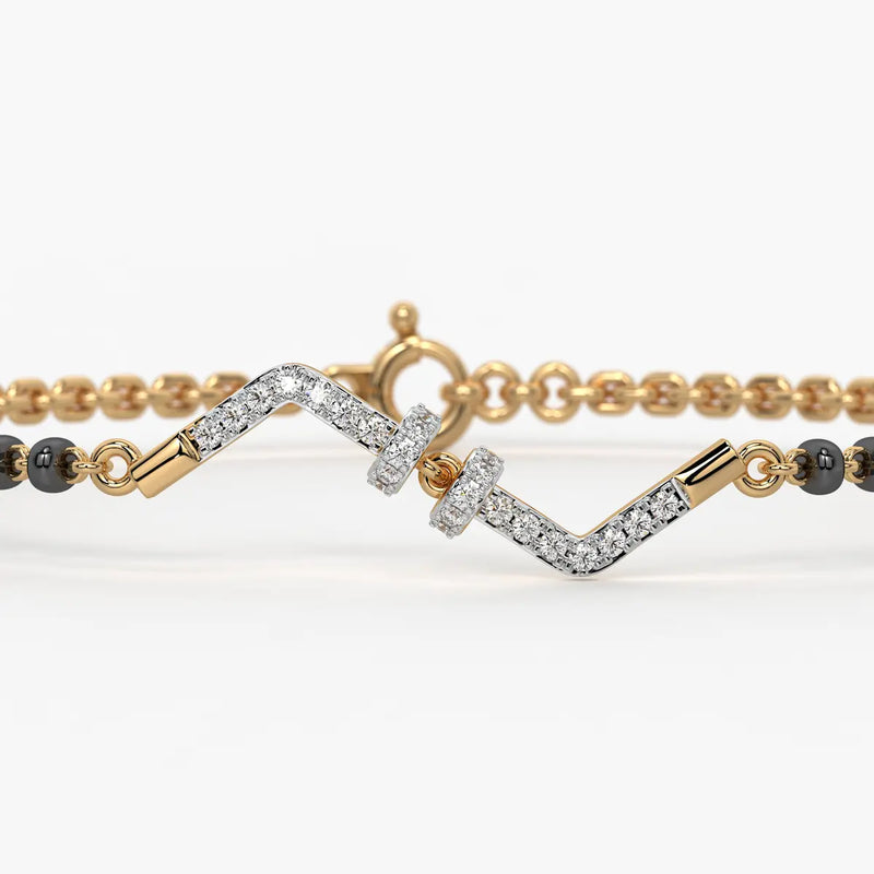 Twisted Diamond Curve Mangalsutra Bracelet