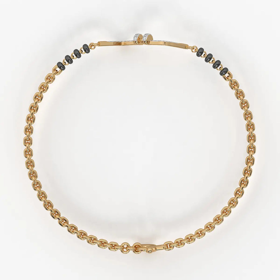 Twisted Diamond Curve Mangalsutra Bracelet