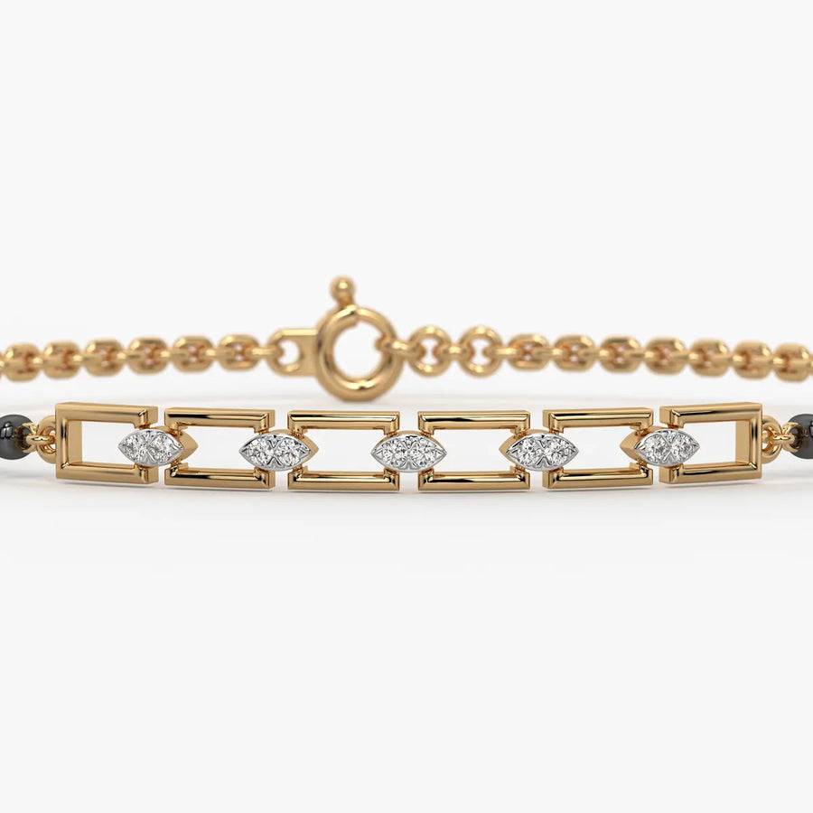 Garden Vine Geometric Mangalsutra Bracelet