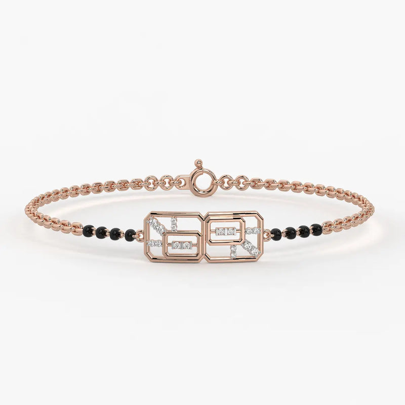 Honeycomb Diamond Mangalsutra Bracelet