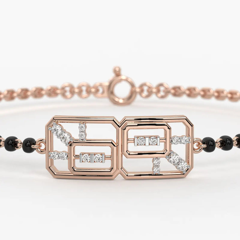 Honeycomb Diamond Mangalsutra Bracelet