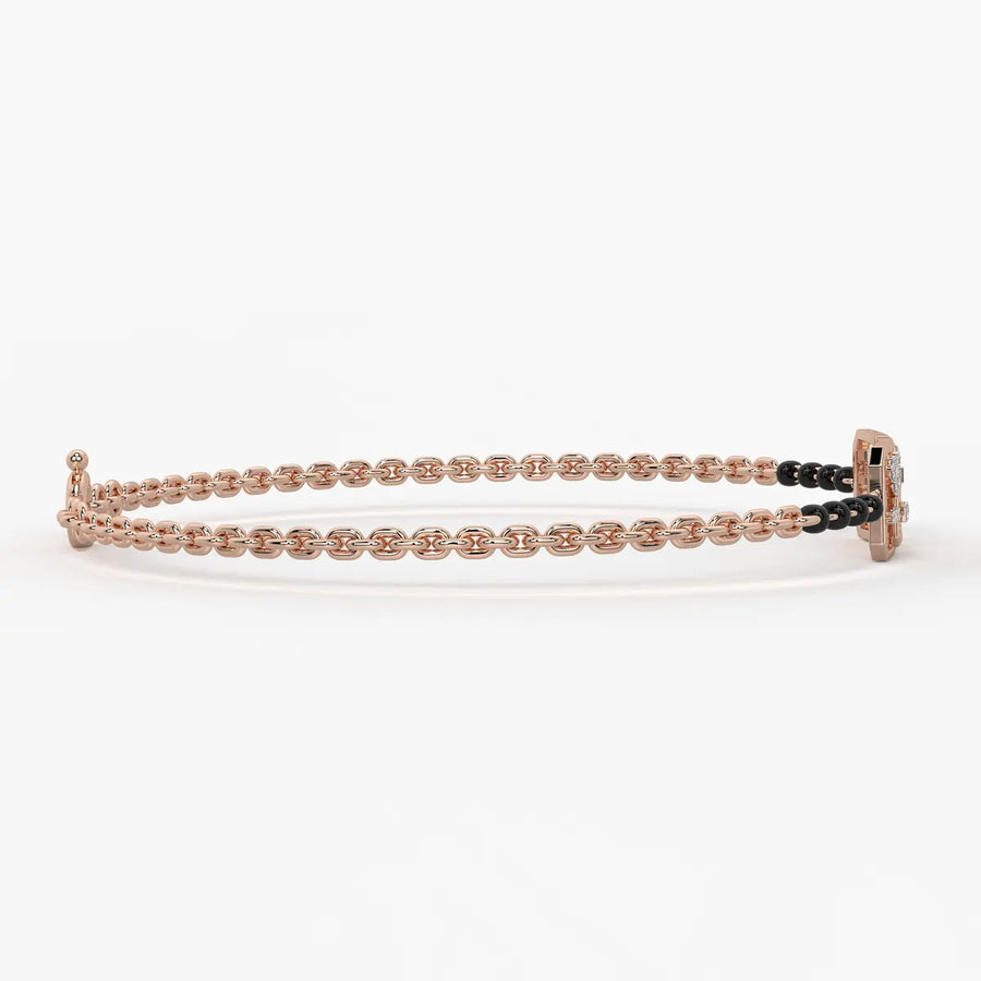 Honeycomb Diamond Mangalsutra Bracelet