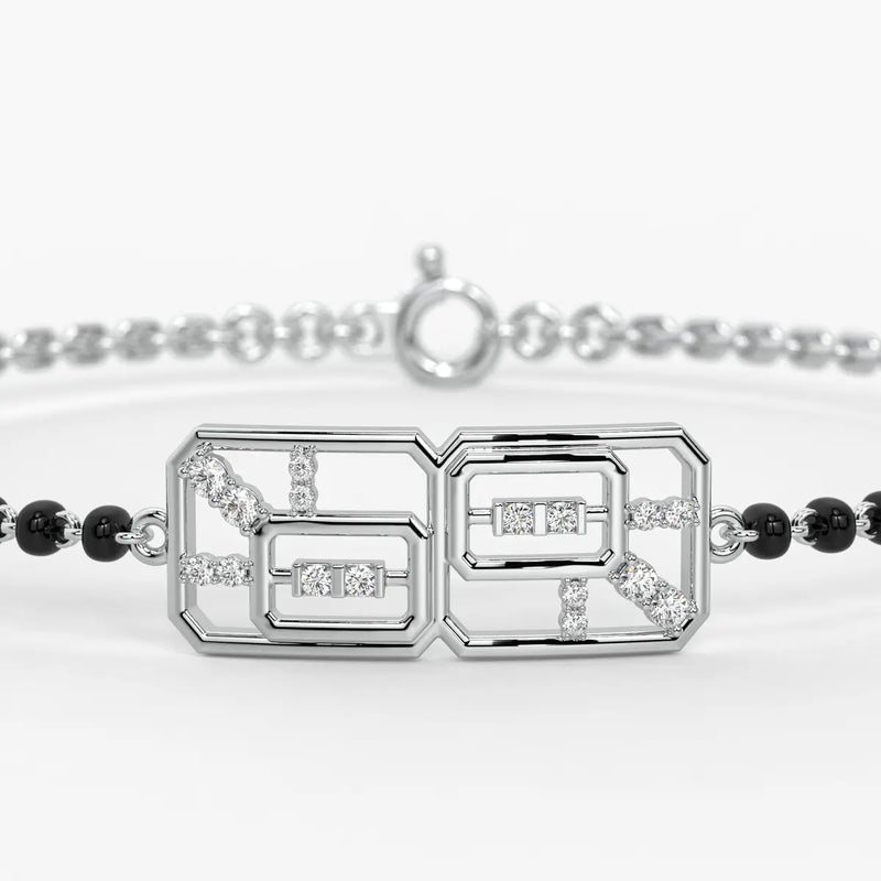 Honeycomb Diamond Mangalsutra Bracelet