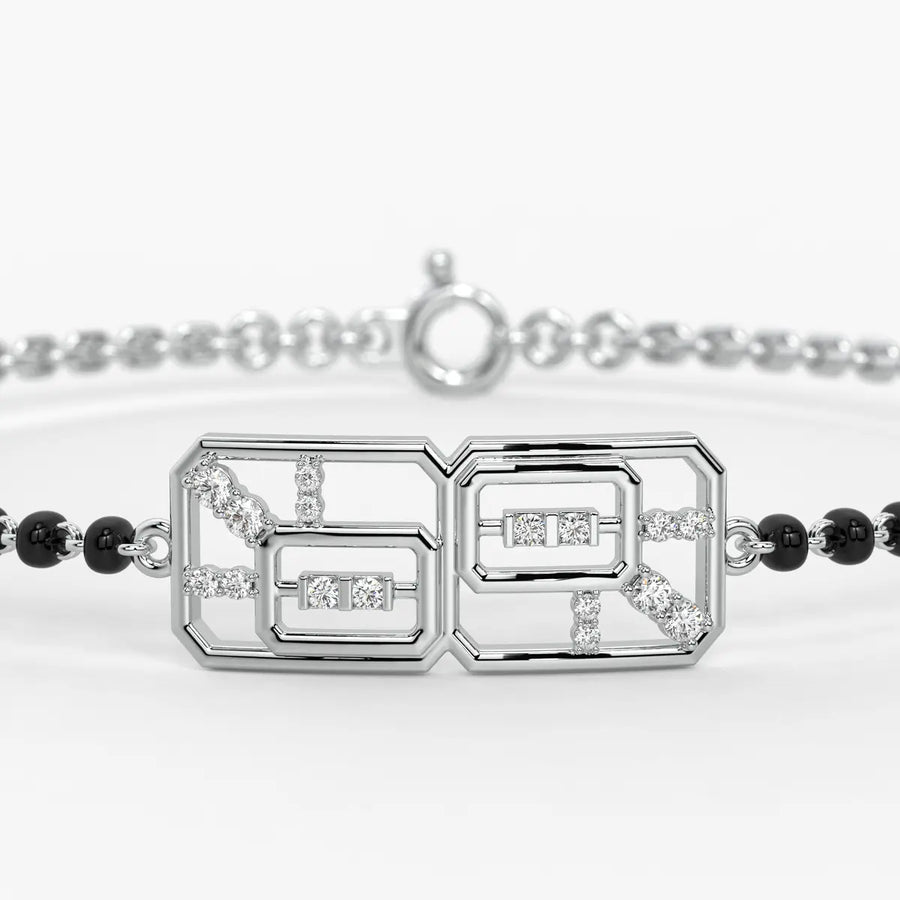Honeycomb Diamond Mangalsutra Bracelet