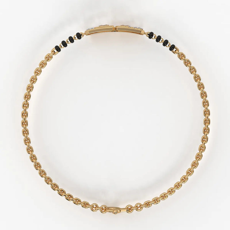 Honeycomb Diamond Mangalsutra Bracelet