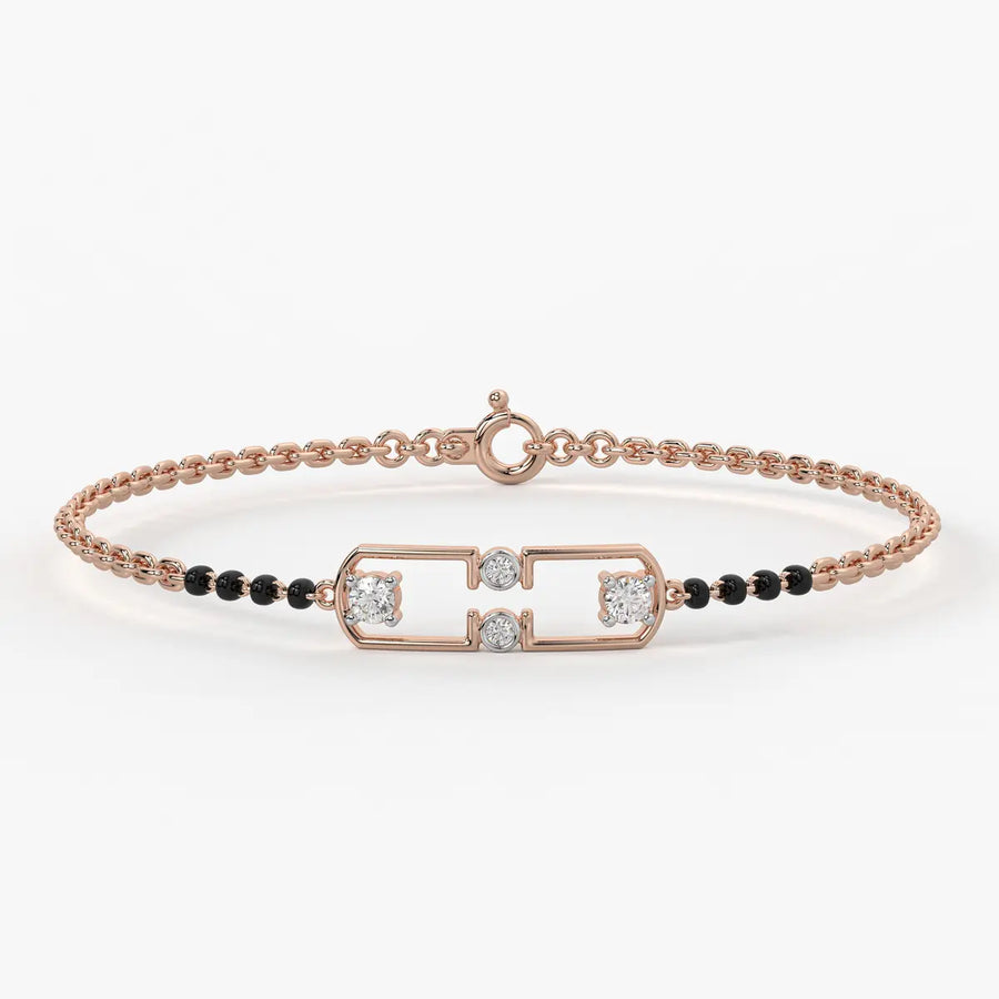 Serene Square Diamond Mangalsutra Bracelet