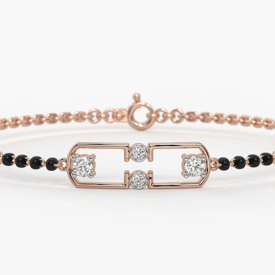 Serene Square Diamond Mangalsutra Bracelet