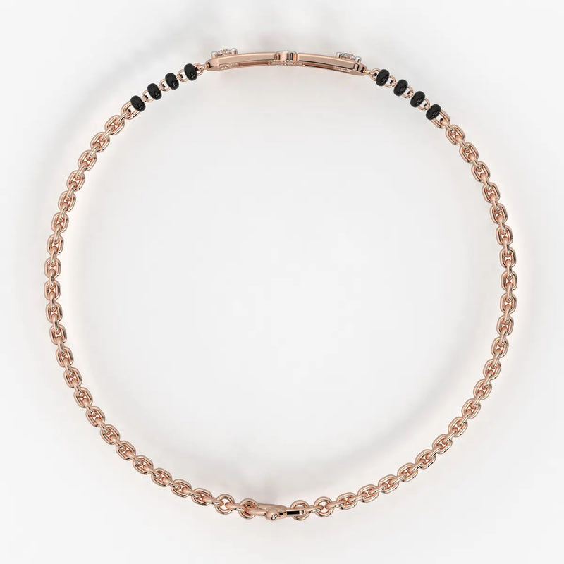 Serene Square Diamond Mangalsutra Bracelet