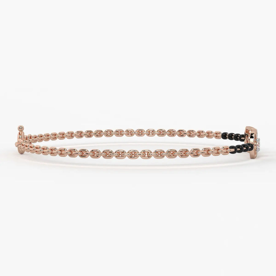 Serene Square Diamond Mangalsutra Bracelet