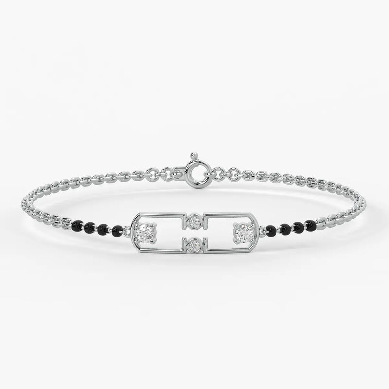 Serene Square Diamond Mangalsutra Bracelet