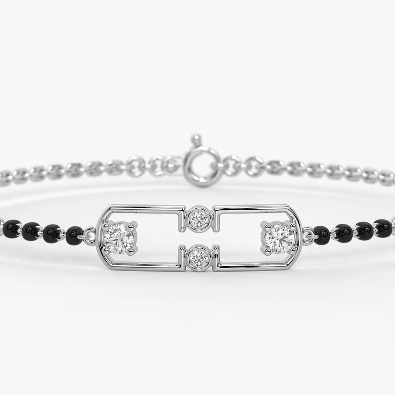 Serene Square Diamond Mangalsutra Bracelet