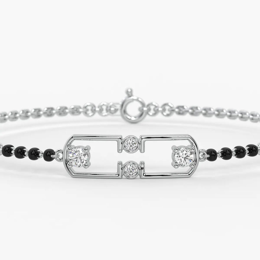 Serene Square Diamond Mangalsutra Bracelet