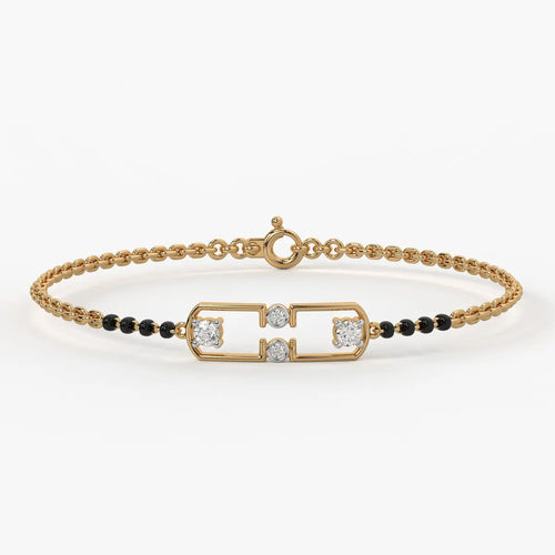 Serene Square Diamond Mangalsutra Bracelet