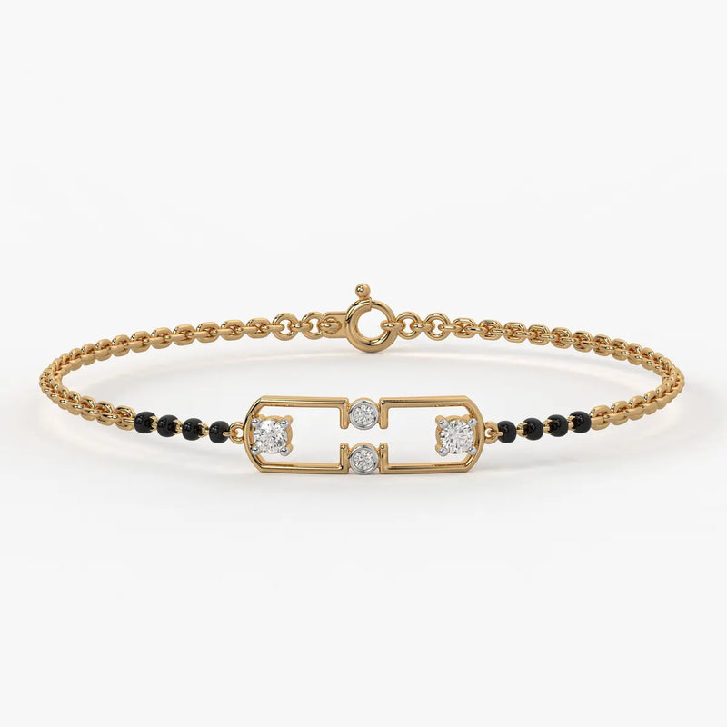 Serene Square Diamond Mangalsutra Bracelet