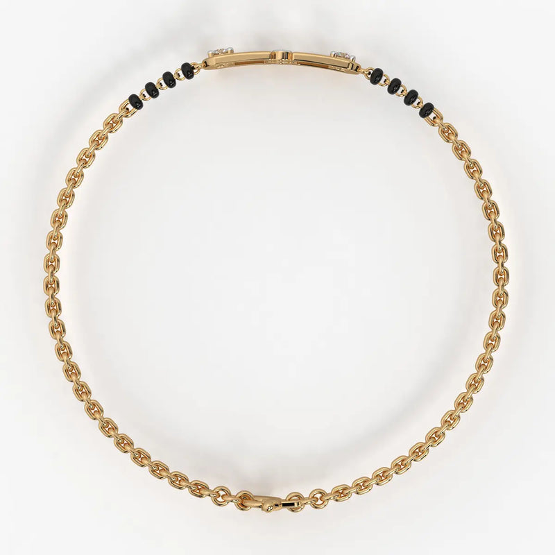Serene Square Diamond Mangalsutra Bracelet