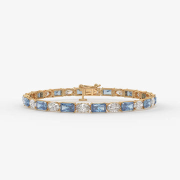 Azure Rhythm Tennis Bracelet