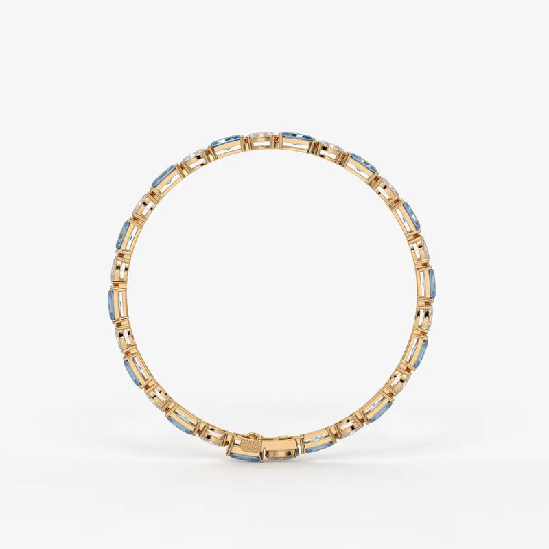 Azure Rhythm Tennis Bracelet