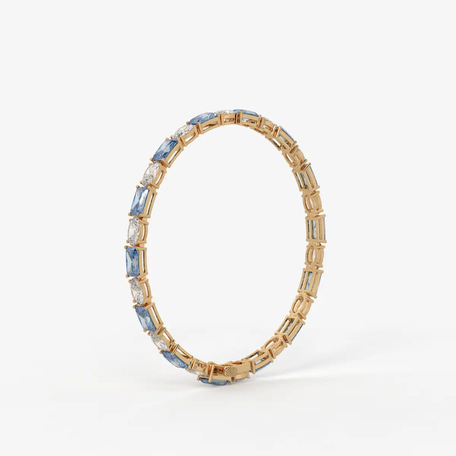 Azure Rhythm Tennis Bracelet