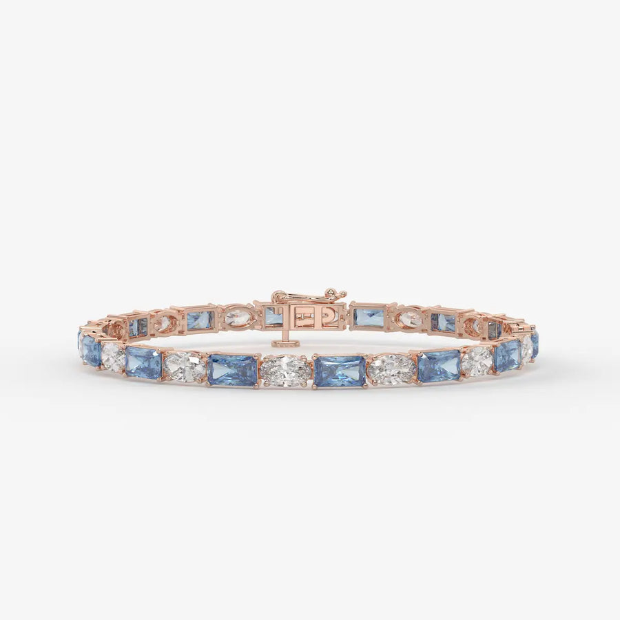 Azure Rhythm Tennis Bracelet