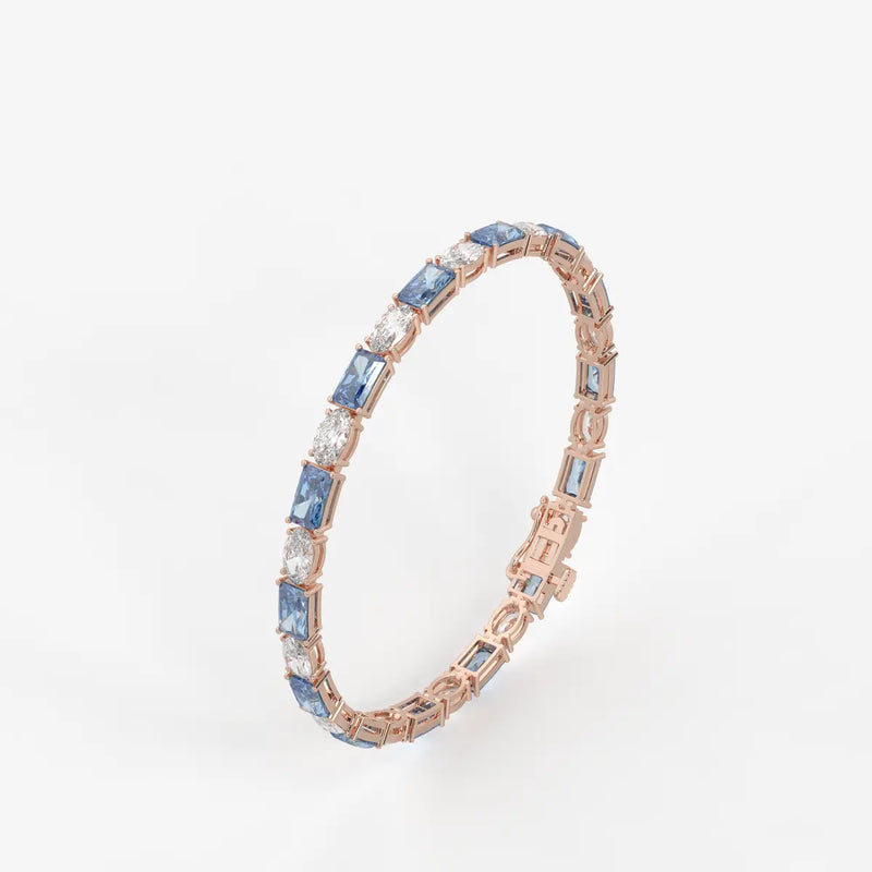 Azure Rhythm Tennis Bracelet
