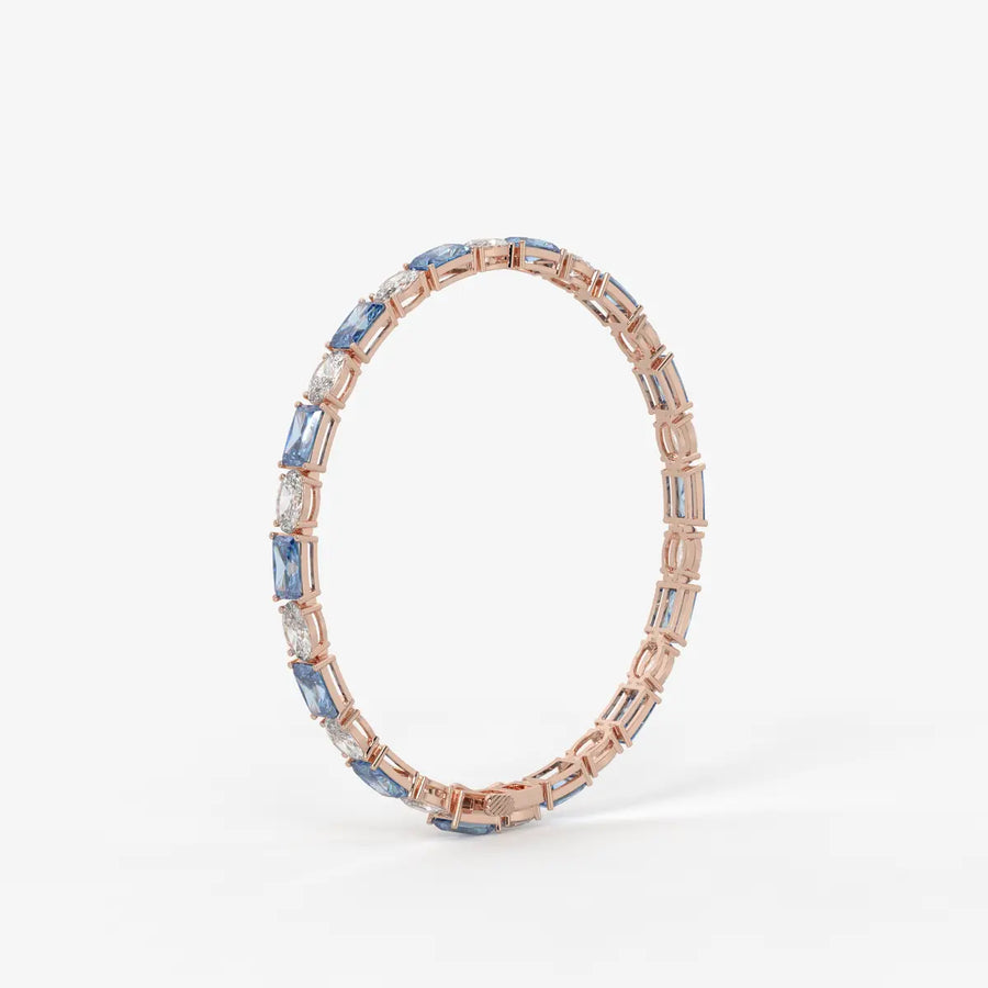 Azure Rhythm Tennis Bracelet
