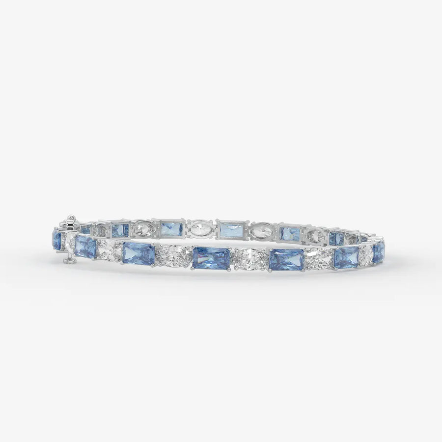 Azure Rhythm Tennis Bracelet