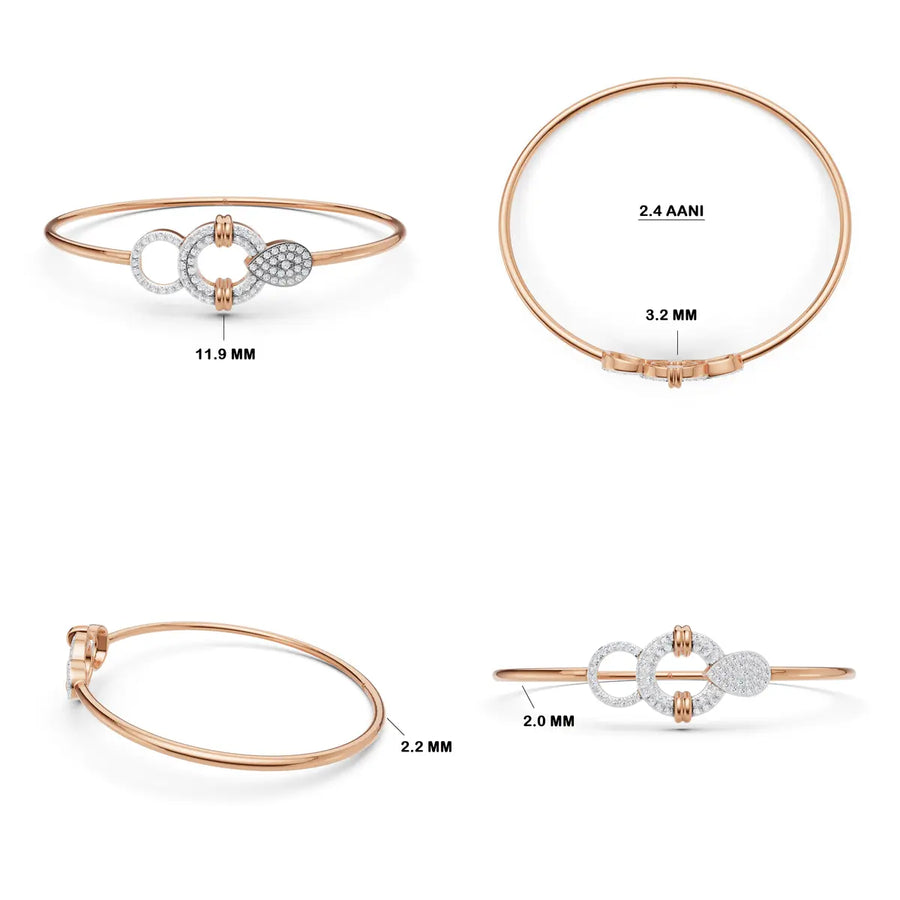 Triad Loop Diamond Cuff Bracelet