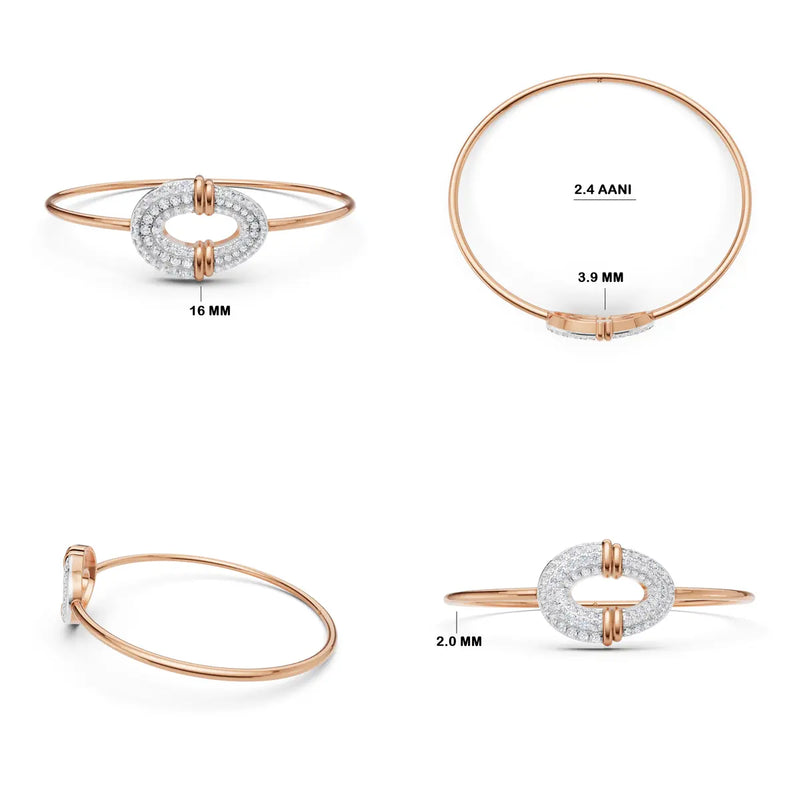 Ellipse Pave Diamond Bracelet